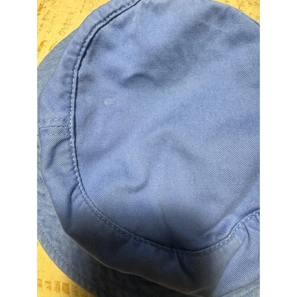 Rare Polo Ralph Lauren Blue Bucket Hat Plaid Band Cotton Twill S/M Vintage Style